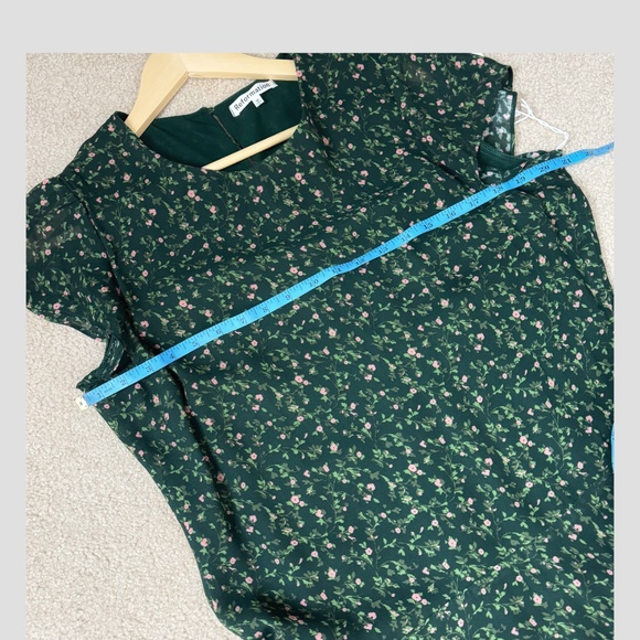 NWT Reformation Parish Dress Coriander Green Asymmetrical Hem Drop Waist Size 12 - Picture 10 of 14